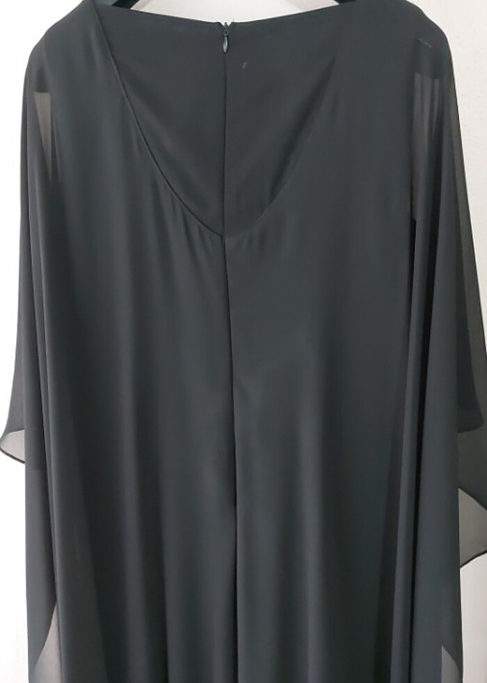 Siyah şifon uzun abiye - Görsel 4