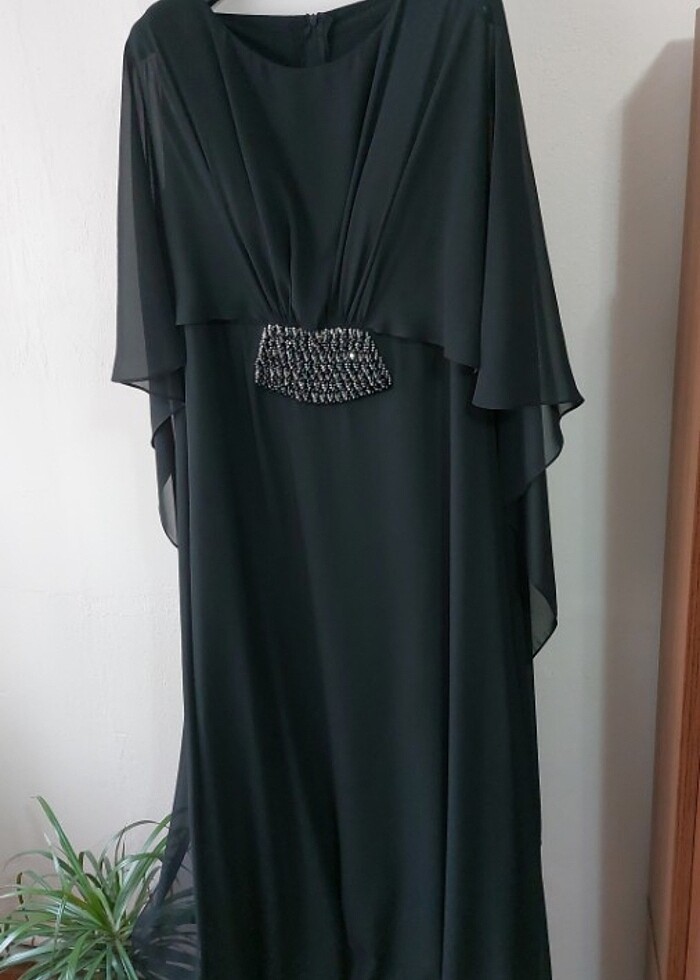Siyah şifon uzun abiye - Görsel 5