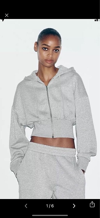 zara metalik iplikli simli sweatshirt