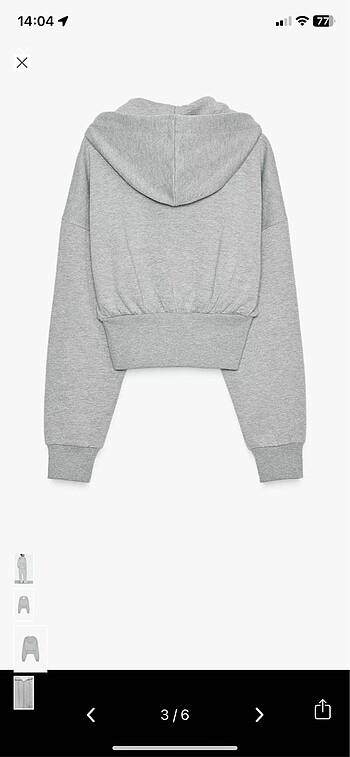 s Beden zara metalik iplikli simli sweatshirt