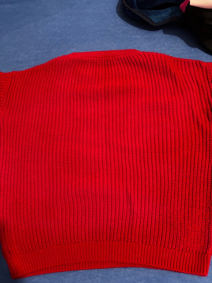 Kırmızı Kadın Triko Bisiklet Yaka Kazak - Görsel 3