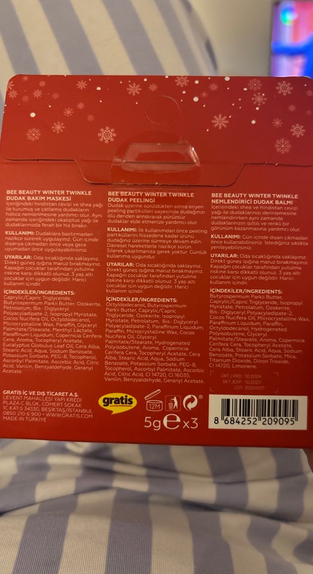 Bee Beauty Kış Temalı Dudak Bakım Seti - Görsel 2