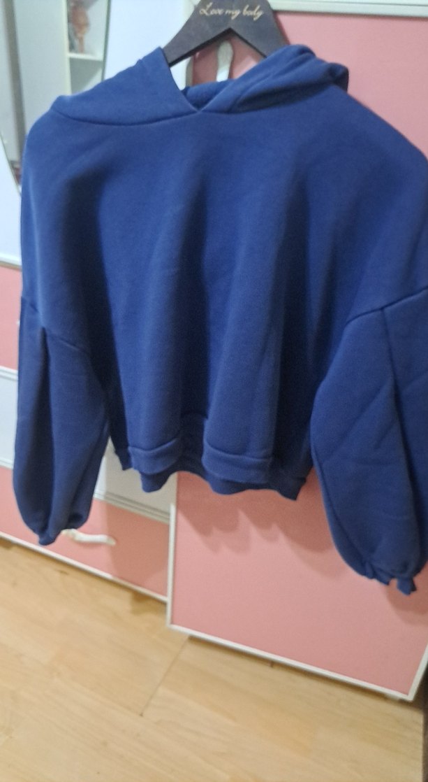 Kadın Lacivert Kapüşonlu Sweatshirt - Görsel 2