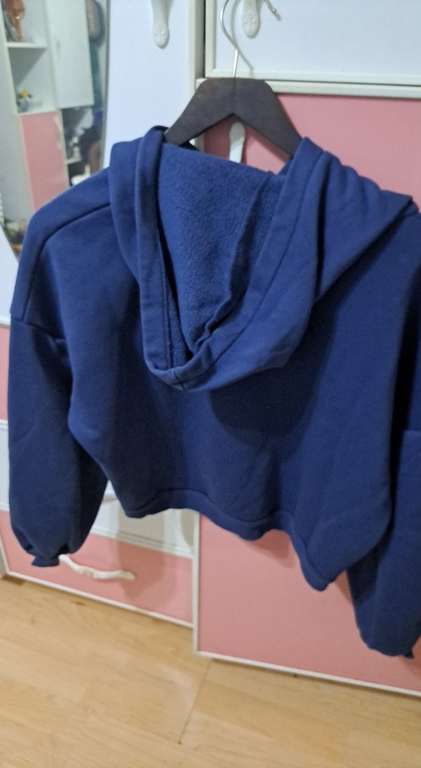 Kadın Lacivert Kapüşonlu Sweatshirt - Görsel 3