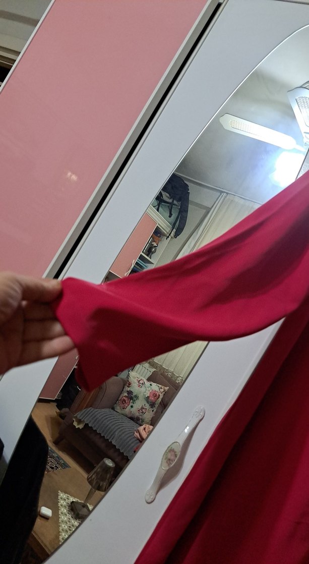 Bordo Uzun Kollu Düğmeli Kadın Tunik - Görsel 2