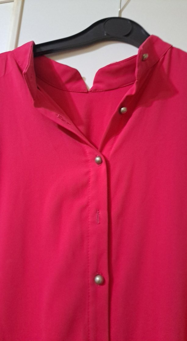 Bordo Uzun Kollu Düğmeli Kadın Tunik - Görsel 3