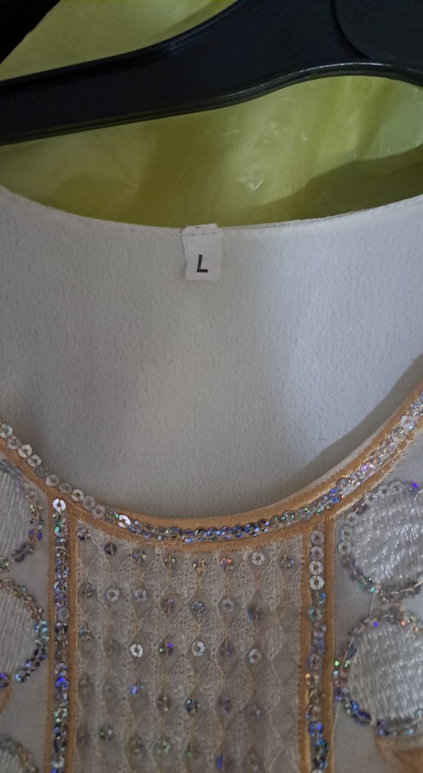 Uzun Kollu Beyaz Nakışlı Bohem Elbise - Görsel 5