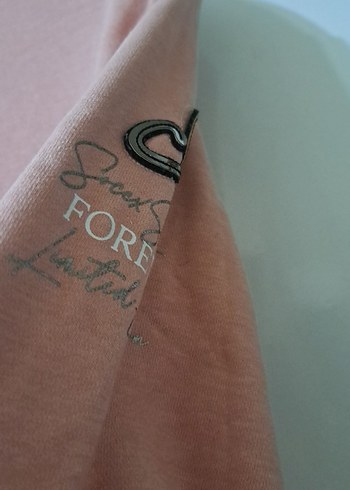 Pembe Yüksek Yaka Kadın Sweatshirt - Görsel 3