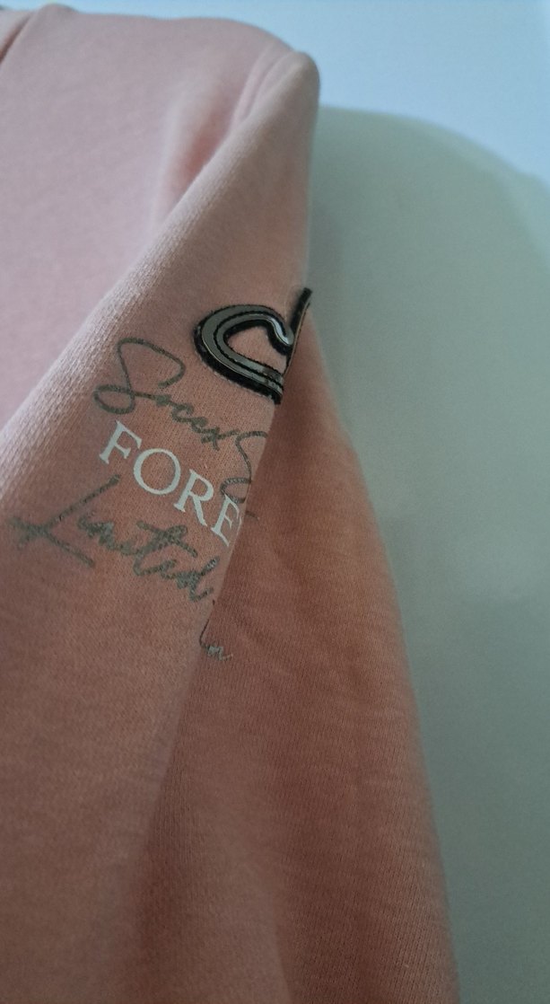 Pembe Yüksek Yaka Kadın Sweatshirt - Görsel 3