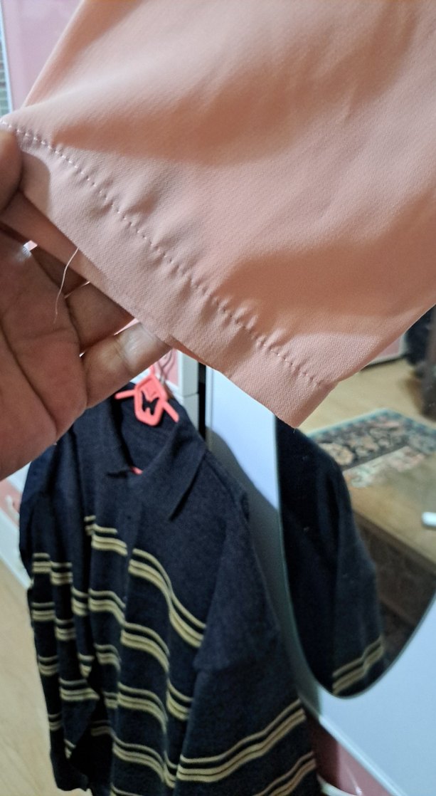 Pembe Uzun Kollu Salaş Kadın Elbise - Görsel 3