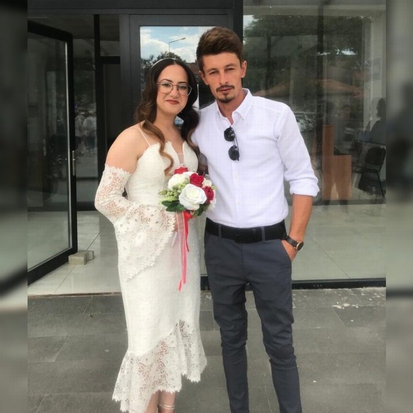 Dantel Detaylı Straplez Midi Nikah Elbisesi - Görsel 3
