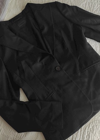 Siyah Düğmeli Kadın Blazer Ceket