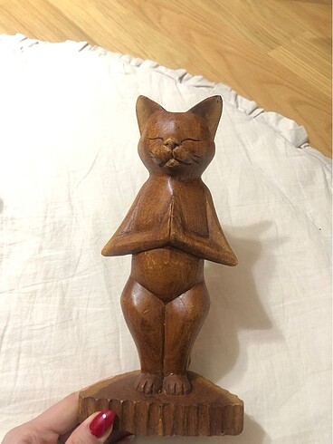 Dekoratif ahşap kedi