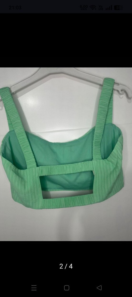 Yeşil Pilili Straplez Mini Büstiyer - Görsel 2