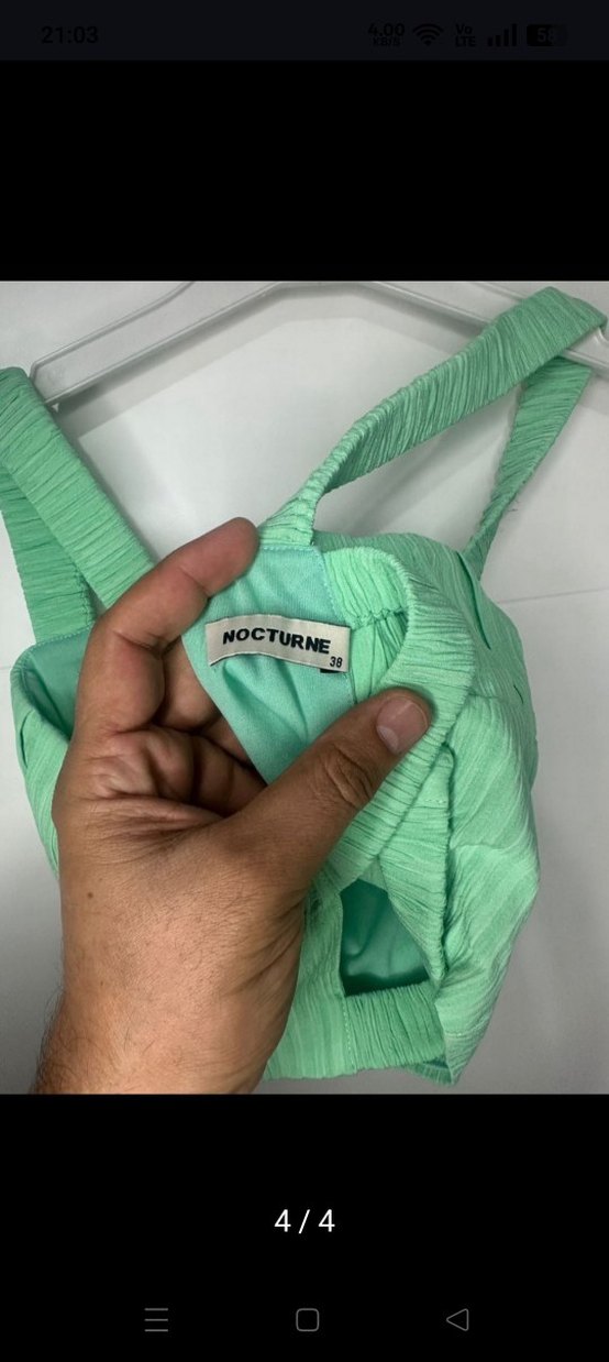 Yeşil Pilili Straplez Mini Büstiyer - Görsel 3