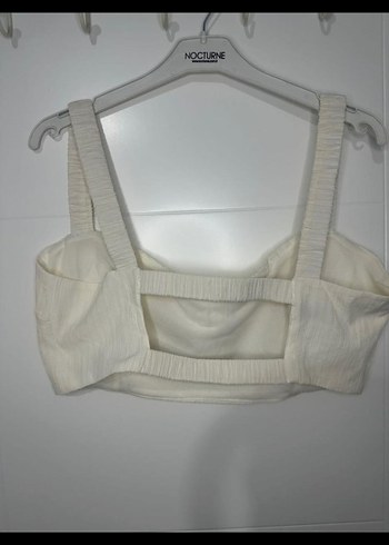 Beyaz Pilili Keten Mini Büstiyer - Görsel 4