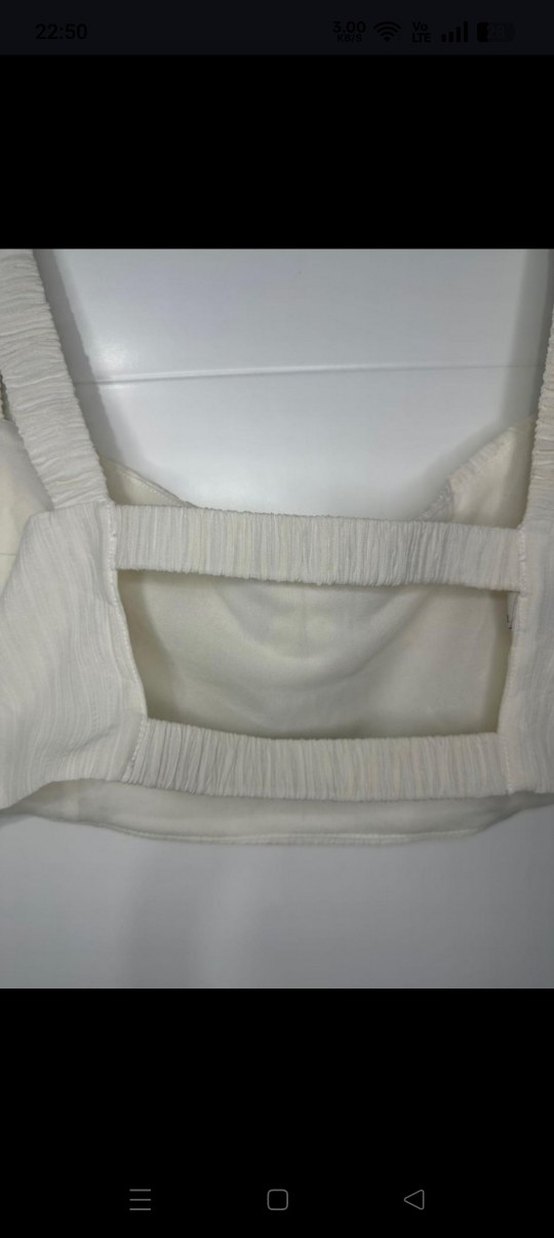 Beyaz Pilili Keten Mini Büstiyer - Görsel 2