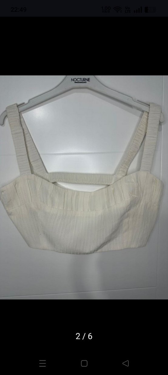 Beyaz Pilili Keten Mini Büstiyer - Görsel 5