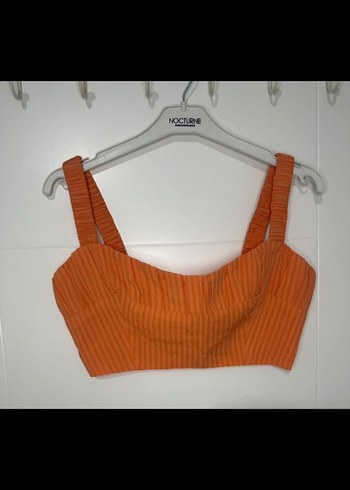 Turuncu Çizgili Kadın Bustiyer - Görsel 3