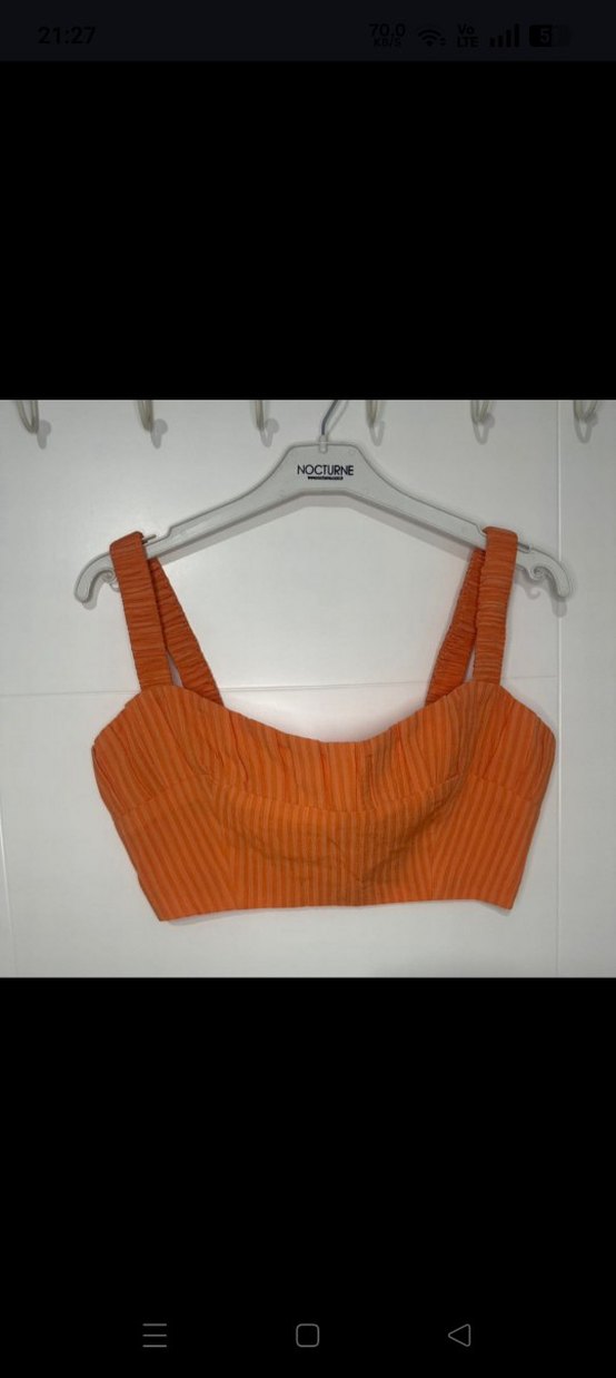 Turuncu Çizgili Kadın Bustiyer - Görsel 3