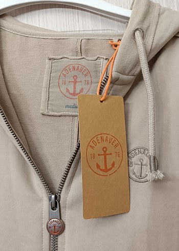 Bej Kapüşonlu Uzun Kadın 2 iplik tunik  veya elbise - Görsel 7