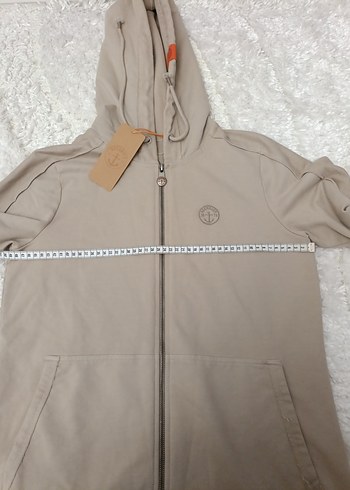 Bej Kapüşonlu Uzun Kadın 2 iplik tunik  veya elbise - Görsel 4