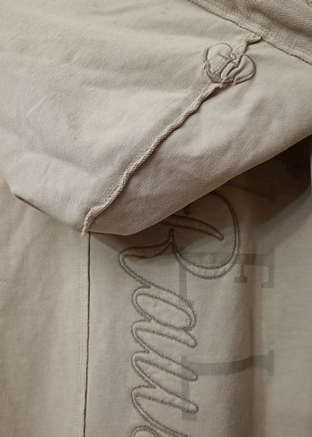 Bej Kapüşonlu Uzun Kadın 2 iplik tunik  veya elbise - Görsel 5