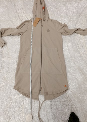 Bej Kapüşonlu Uzun Kadın 2 iplik tunik  veya elbise - Görsel 3