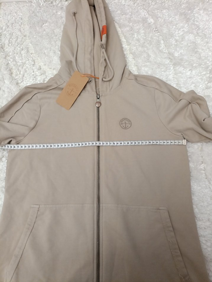 Bej Kapüşonlu Uzun Kadın 2 iplik tunik  veya elbise - Görsel 4