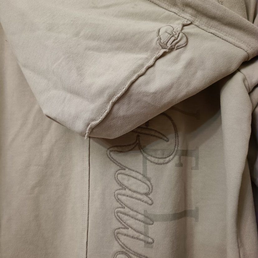 Bej Kapüşonlu Uzun Kadın 2 iplik tunik  veya elbise - Görsel 5