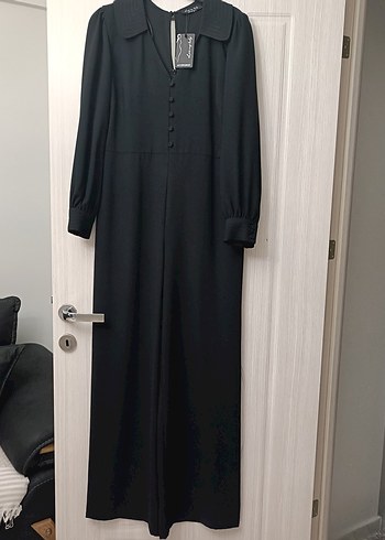 Siyah Düğmeli Uzun Kollu Tulum - Görsel 3