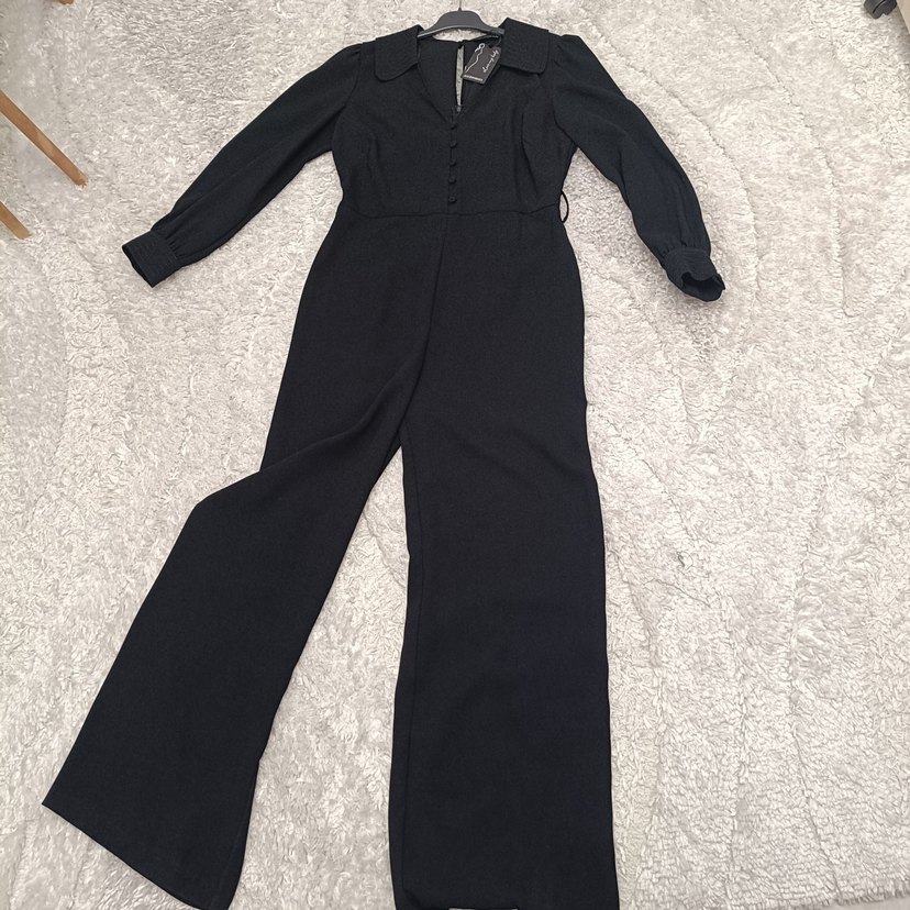 Siyah Düğmeli Uzun Kollu Tulum - Görsel 2