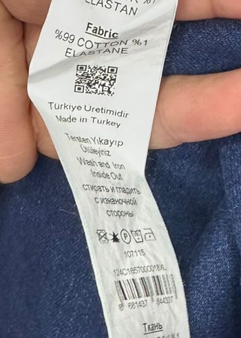 Kadın Lacivert Uzun Kollu Denim Elbise - Görsel 3