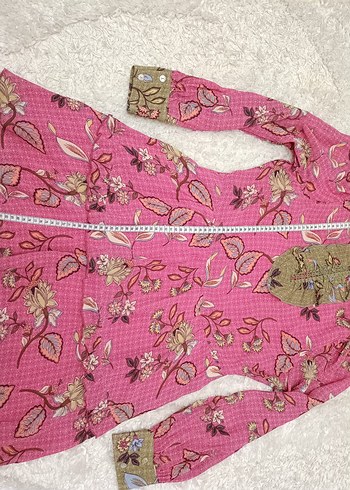 Pembe Bohem Uzun Kollu Fırfırlı elbise - Görsel 9