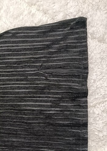 Uzun Kollu Siyah Kadife Mini Elbise - Görsel 7