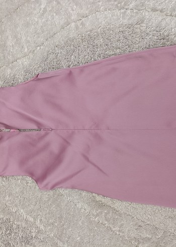 Zincir Detaylı Pembe Midi Elbise - Görsel 10