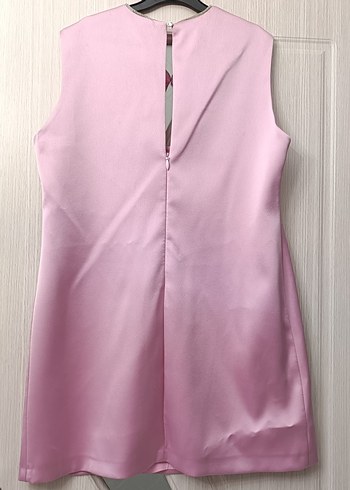 Zincir Detaylı Pembe Midi Elbise - Görsel 6