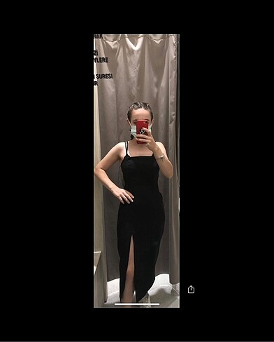 xs Beden Zara Siyah Yırtmaçlı Elbise