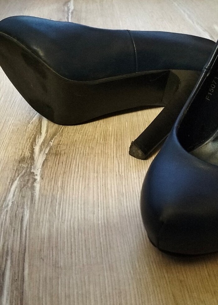 Yüksek topuk mavi ayakkabi - Görsel 3