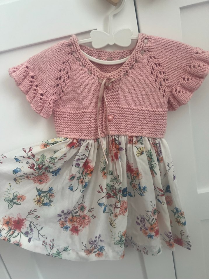 Pembe Bohem Kız Çocuk Örgü elbise - Görsel 3