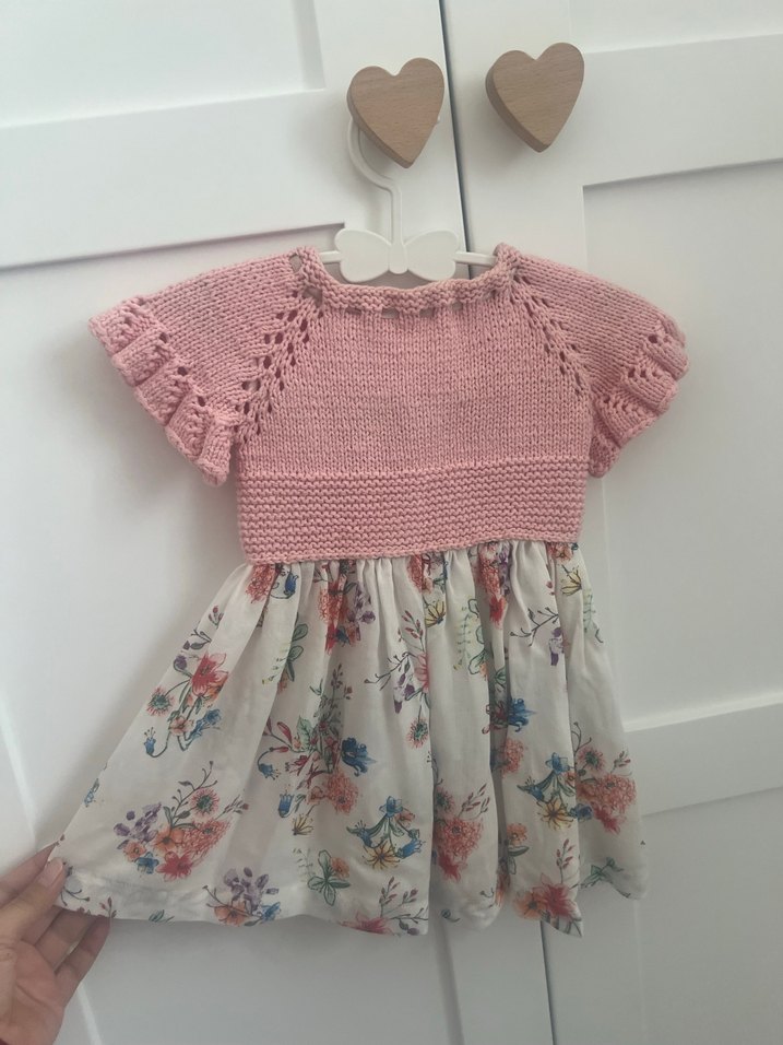 Pembe Bohem Kız Çocuk Örgü elbise - Görsel 4