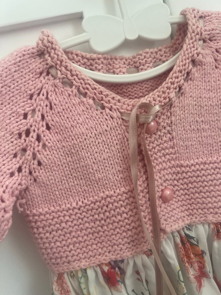 Pembe Bohem Kız Çocuk Örgü elbise - Görsel 2