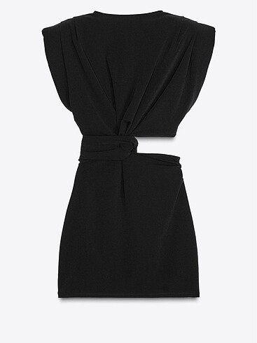 xs Beden siyah Renk Zara kesik model vatkalı elbise