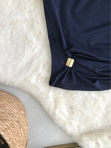 xl Beden lacivert Renk Zara metal aksesuarlı bluz