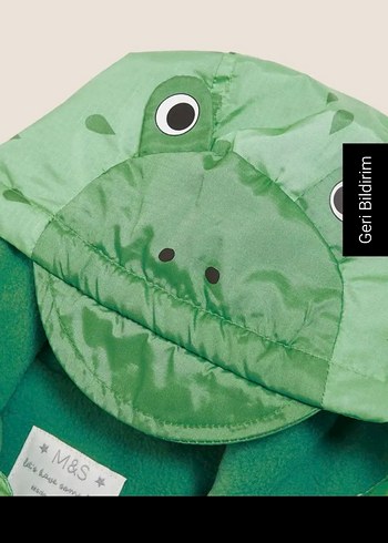 3D Kurbağa Desenli Kapüşonlu Yeşil Bebek Yağmurluğu - Görsel 4