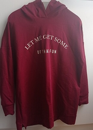  Allday markalı bordo kapşonlu sweatshirt