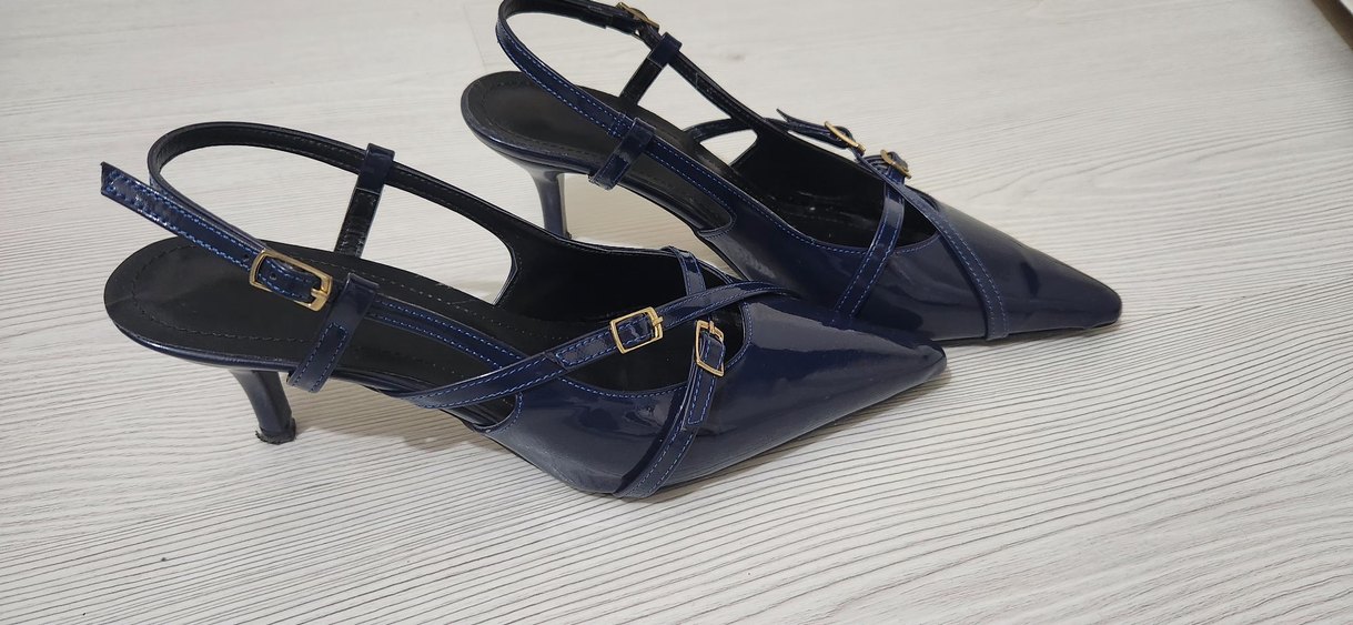 Lacivert Tokalı Stiletto Topuklu Kadın Ayakkabı - Görsel 2