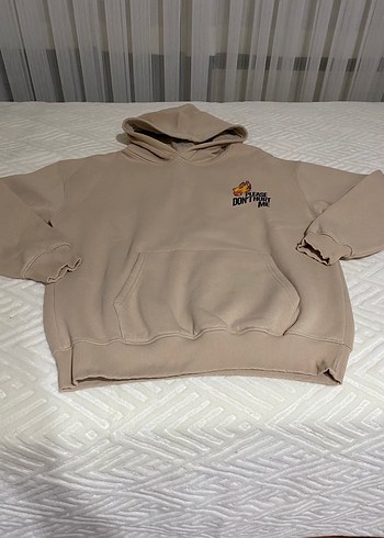 Bej Kapüşonlu Erkek Sweatshirt - Görsel 5