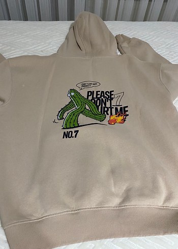 Bej Kapüşonlu Erkek Sweatshirt - Görsel 4