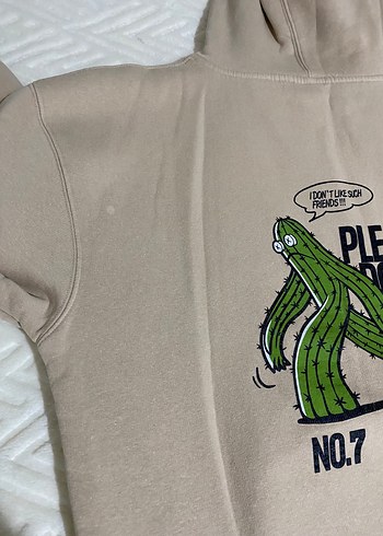 Bej Kapüşonlu Erkek Sweatshirt - Görsel 3